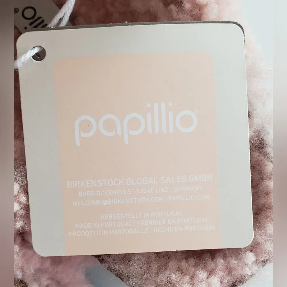 NWT Birkenstock Papillio Big Buckle Teddy Crystal Rose